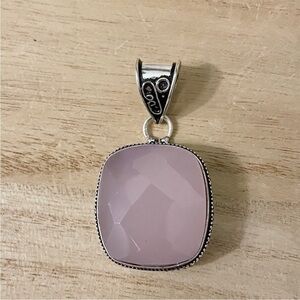 Artisan Blush and Silver Pendant Necklace